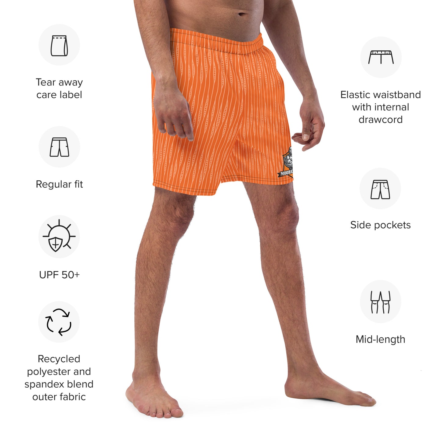 MooreMuscle Orange Swim Trunks