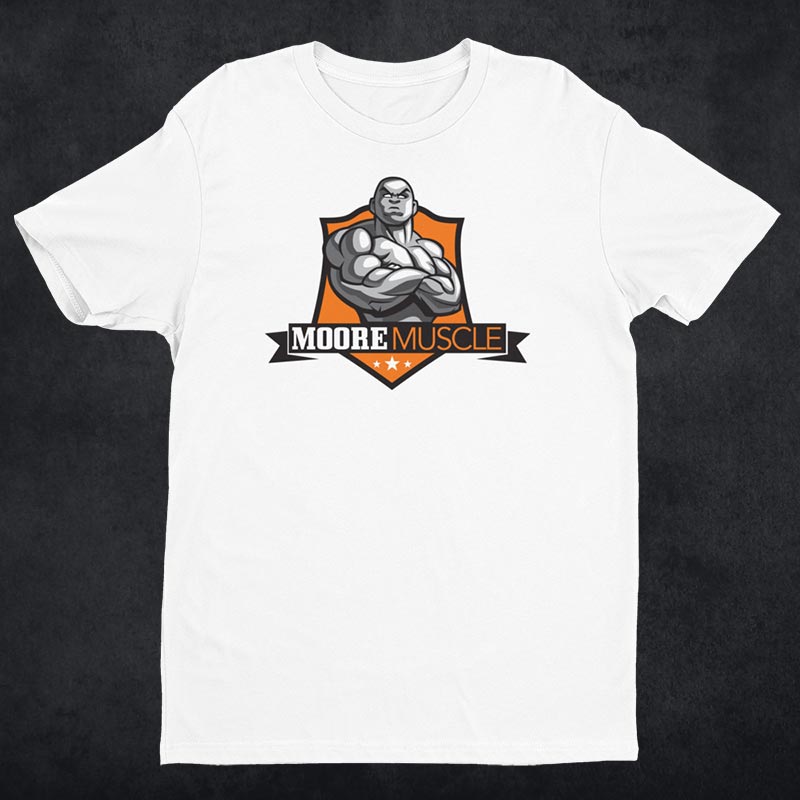 MooreMuscle Men's Fitted Logo Tee White