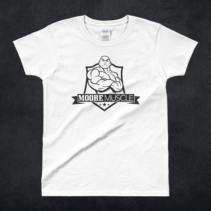 MooreMuscle Women's Shirt with Black Logo
