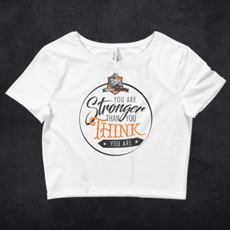 MooreMuscle Crop Top Stronger — White