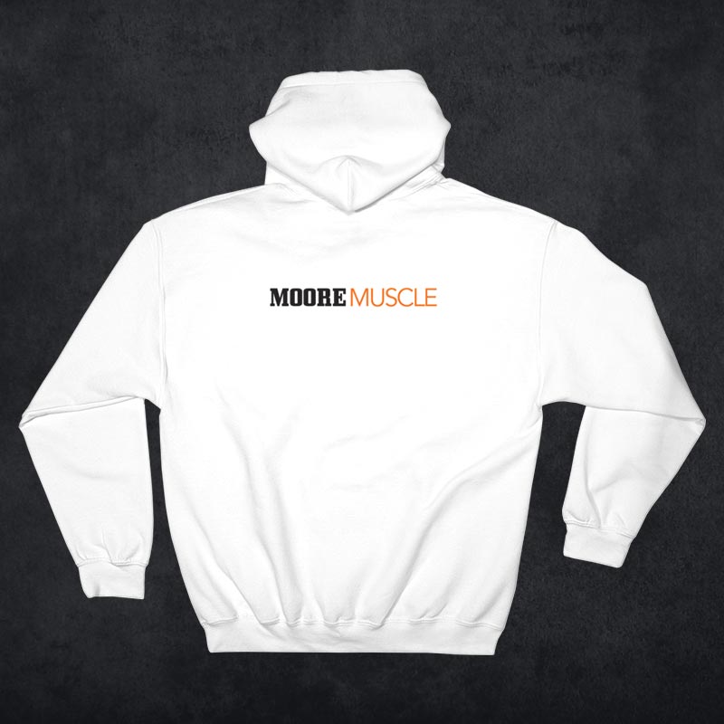 MooreMuscle Heavyweight Logo Hoodie — White
