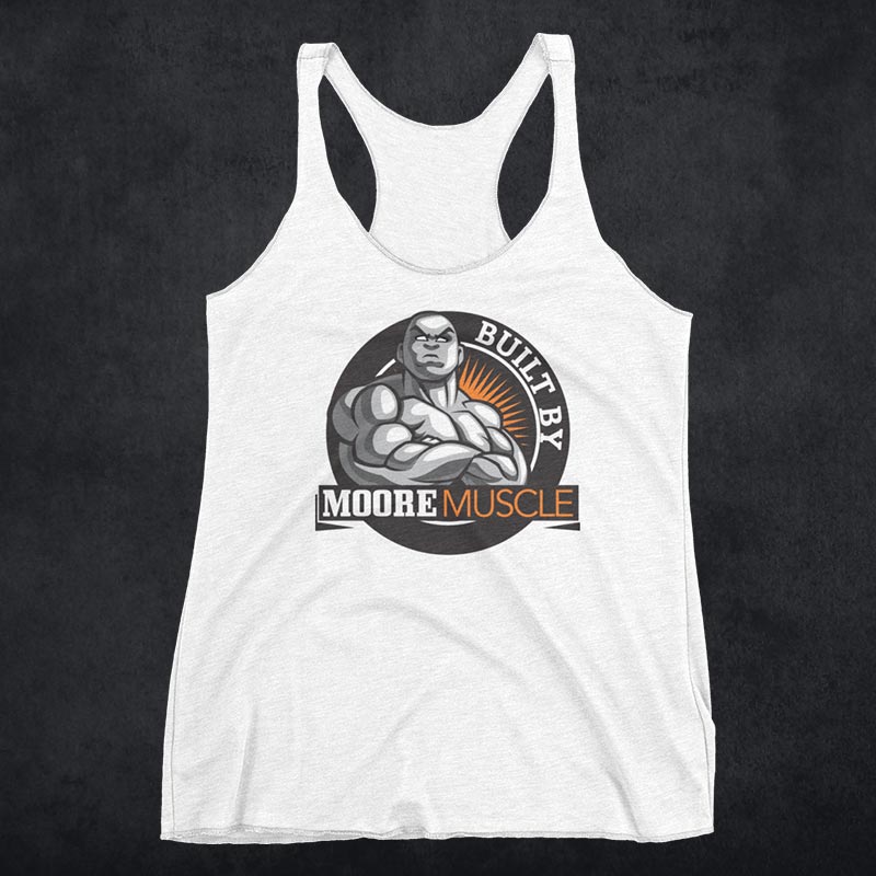 MooreMuscle Ladies 'Built By' Racerback Tank White