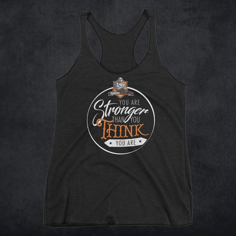 MooreMuscle Ladies Stronger Racerback Tank — Black