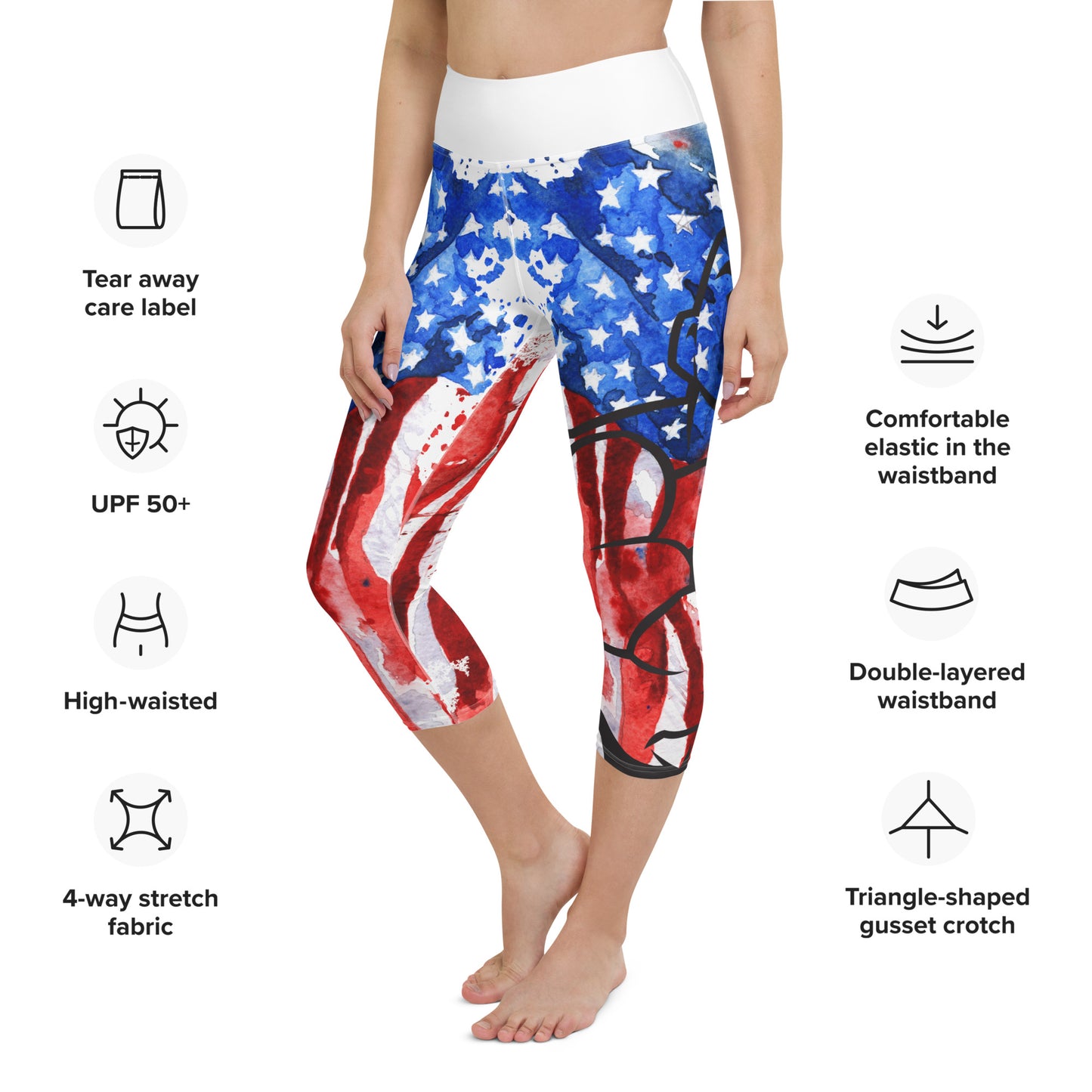 MooreMuscle American Flag High Waist Capris