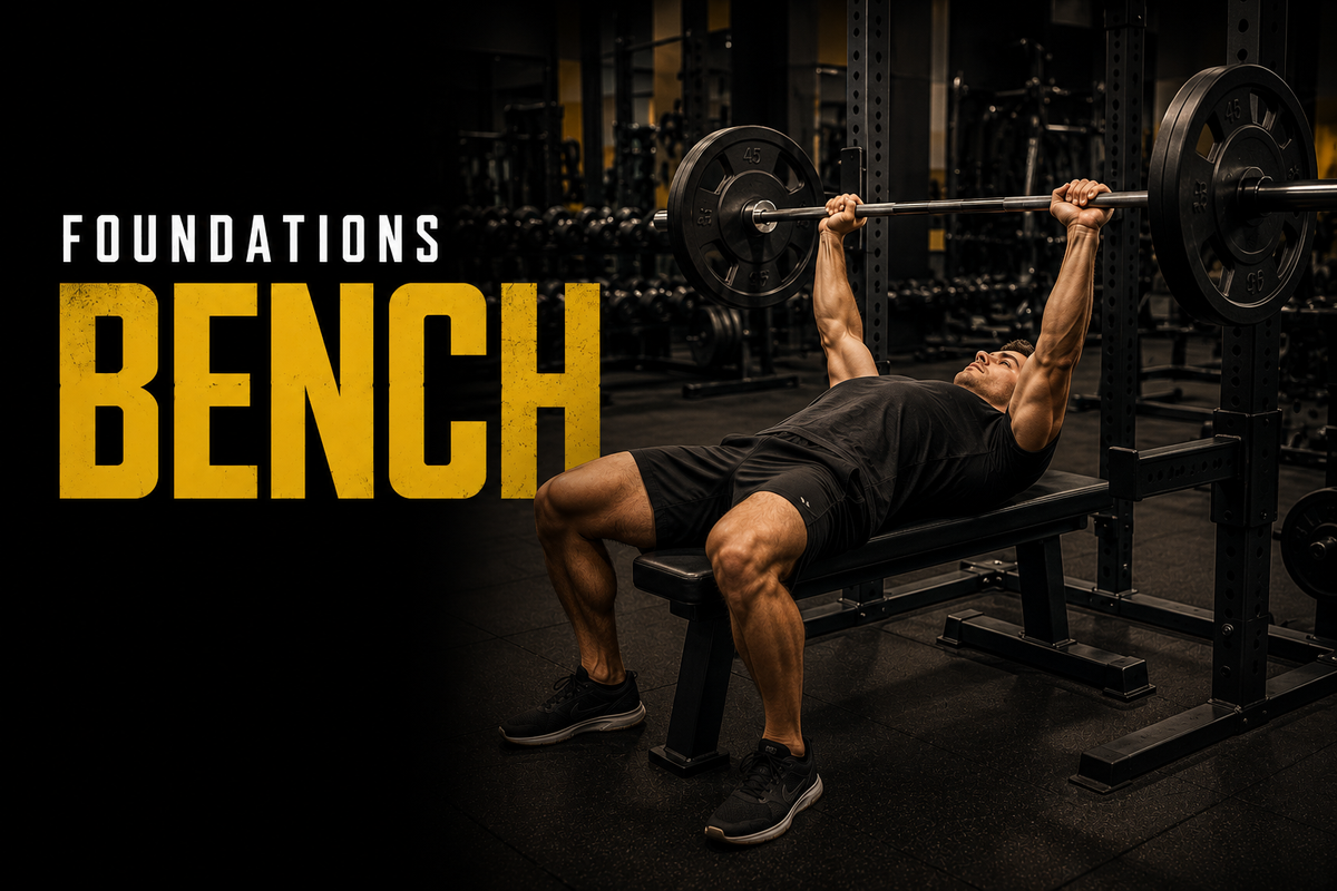 MooreMuscle Foundations Bench Builder cover, 4-week beginner bench press program