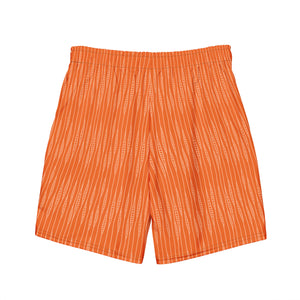 MooreMuscle Performance Swim Trunks orange back view showing fit and waistband