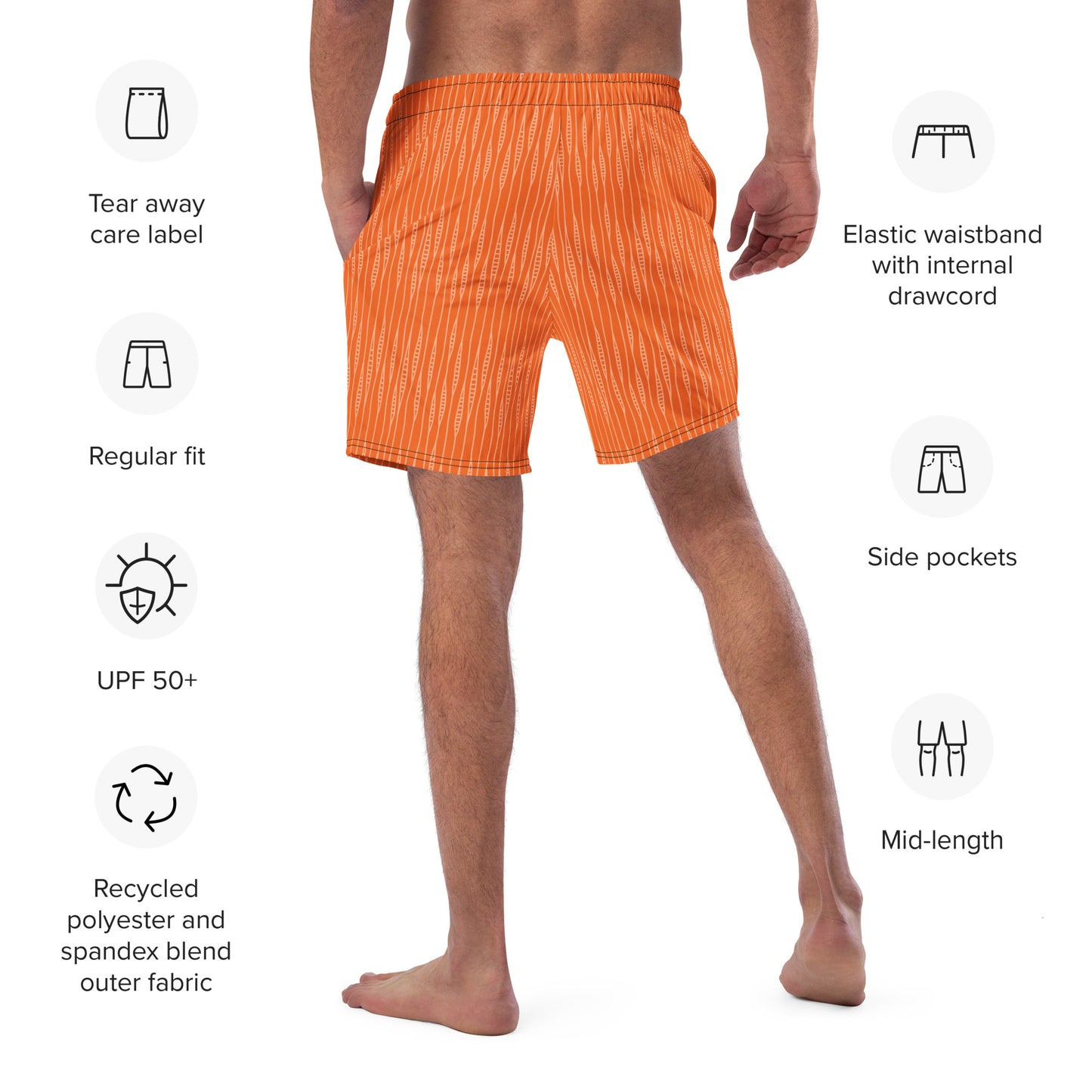 MooreMuscle Orange Swim Trunks