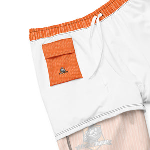 MooreMuscle Performance Swim Trunks inside view showing mesh liner and inner pocket