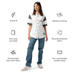 Front view infographic showing jersey features and fit icons