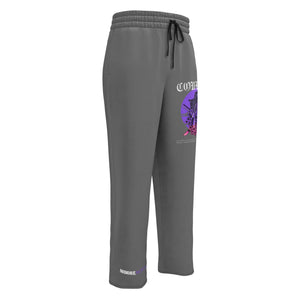 Unisex Courage wide leg sweatpants side view showing relaxed fit and tapered drape