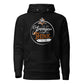 MooreMuscle Stronger Than You Think black unisex hoodie front view with motivational gym design