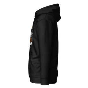 MooreMuscle black hoodie left side profile for gym and lifestyle wear