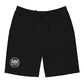 Black MooreMuscle men’s fleece shorts with elastic waistband and embroidered MM logo on left leg