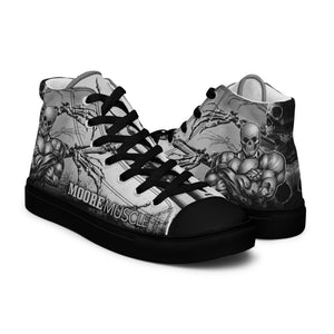 MooreMuscle skull high top sneakers black sole side angle product view