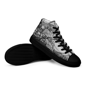 MooreMuscle skull high top sneakers black sole bottom outsole view