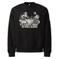 Black sweatshirt with graphic design and text 'It's a great night to pull sleds!' on a white background