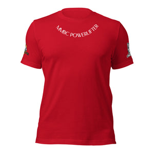 MMBC singlet tee red front text