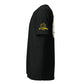 MooreMuscle charcoal black triblend gym t-shirt side view showing sleeve logo and athletic fit