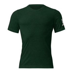 Green MooreMuscle Legendary tri-blend t-shirt front view