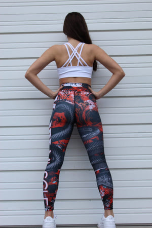 MooreMuscle High Waist Leggings — Red