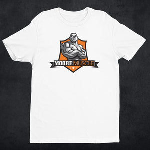 MooreMuscle Men's Fitted Logo Tee White