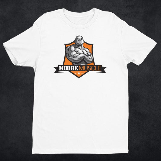 MooreMuscle Men's Fitted Logo Tee White