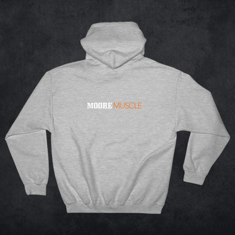 MooreMuscle Heavyweight Logo Hoodie — Grey