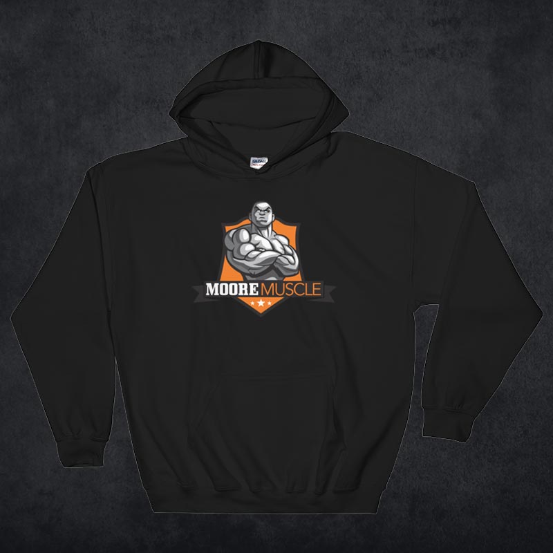 MooreMuscle Heavyweight Logo Hoodie — Black