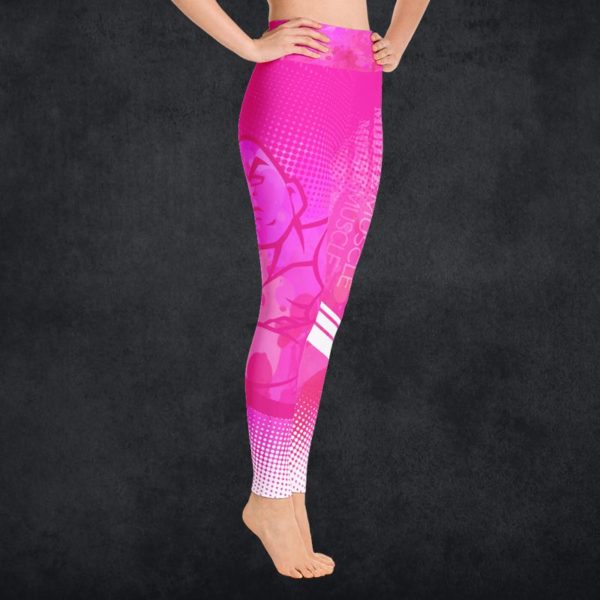 MooreMuscle High Waist Leggings Pink/White