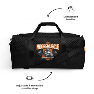 MMBC duffle bag feature diagram showing adjustable shoulder strap