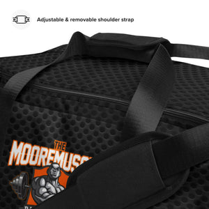 Close-up of padded carrying handles on MMBC gym duffle bag